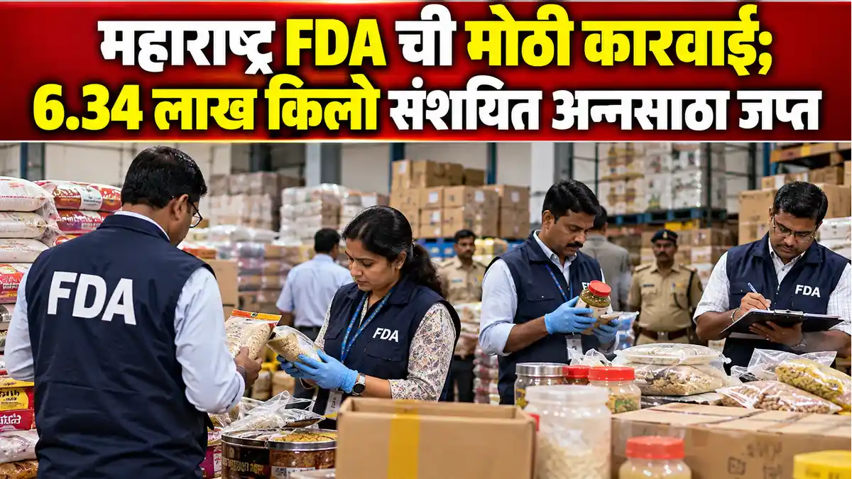 महाराष्ट्र FDA ची मोठी कारवाई; 3,068 आस्थापनांची तपासणी, 6.34 लाख किलो संशयित अन्नसाठा जप्त