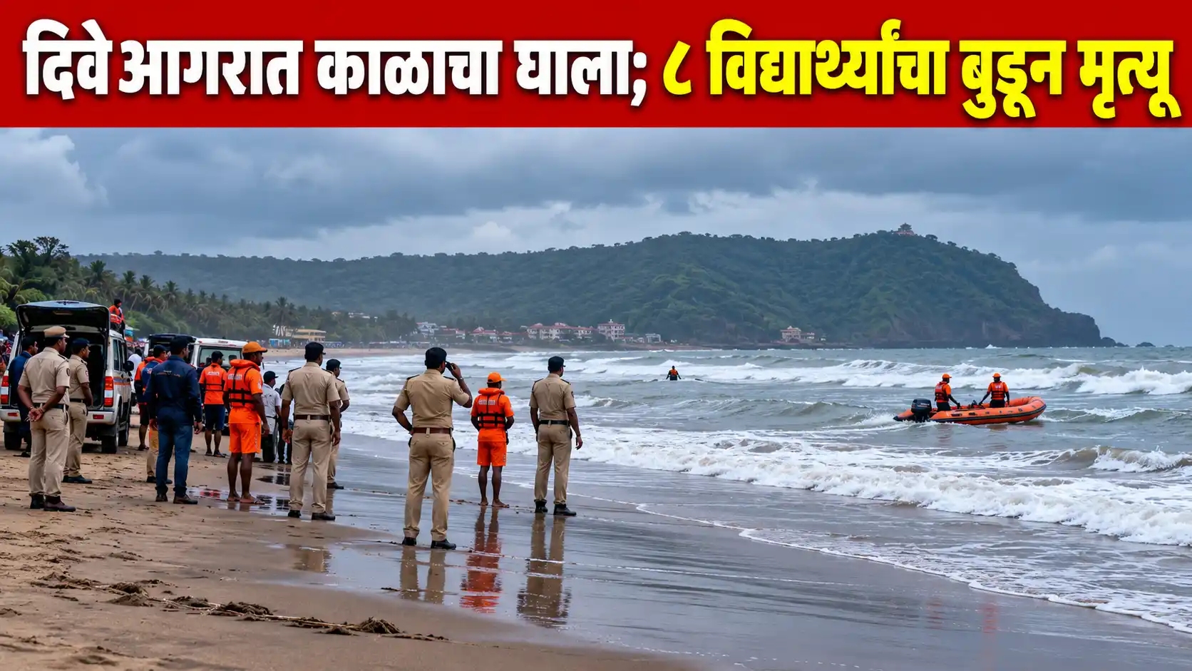 दिवेआगर समुद्रकिनारी आळंदीच्या ८ विद्यार्थ्यांचा बुडून मृत्यू; सहलीचे शोकांतिकेत रूपांतर