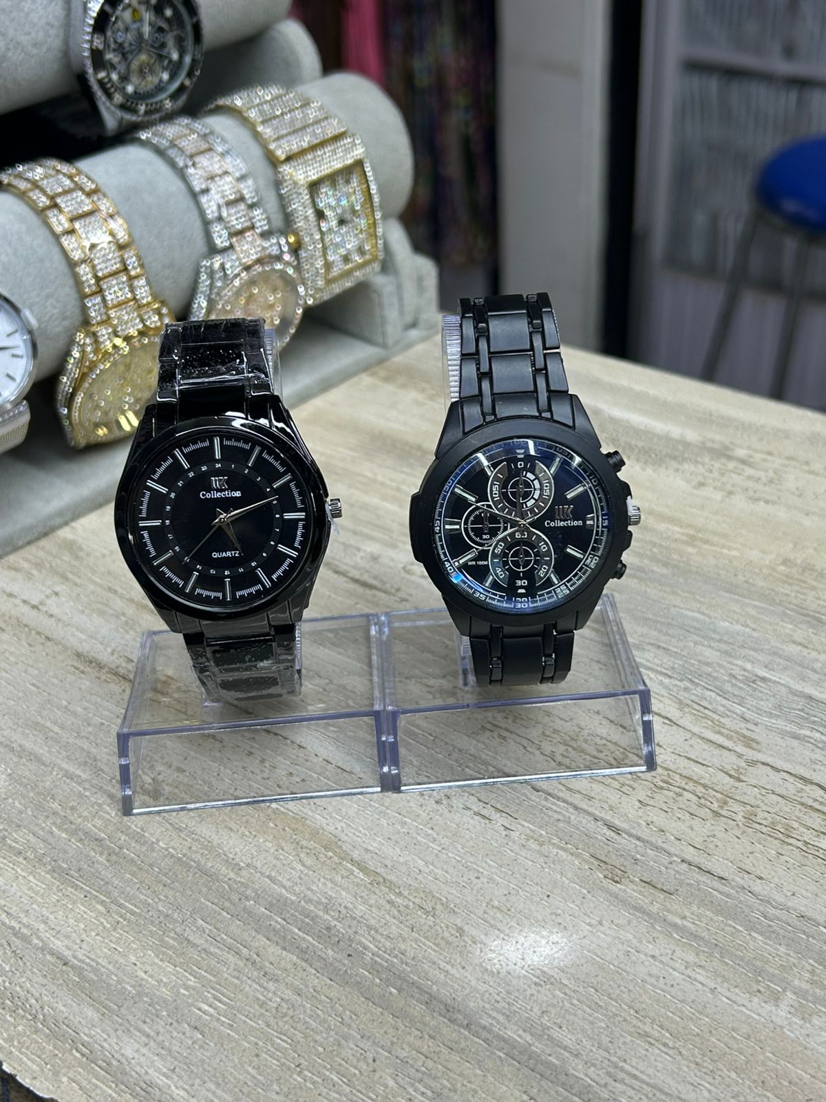 Men's metal strapped watch