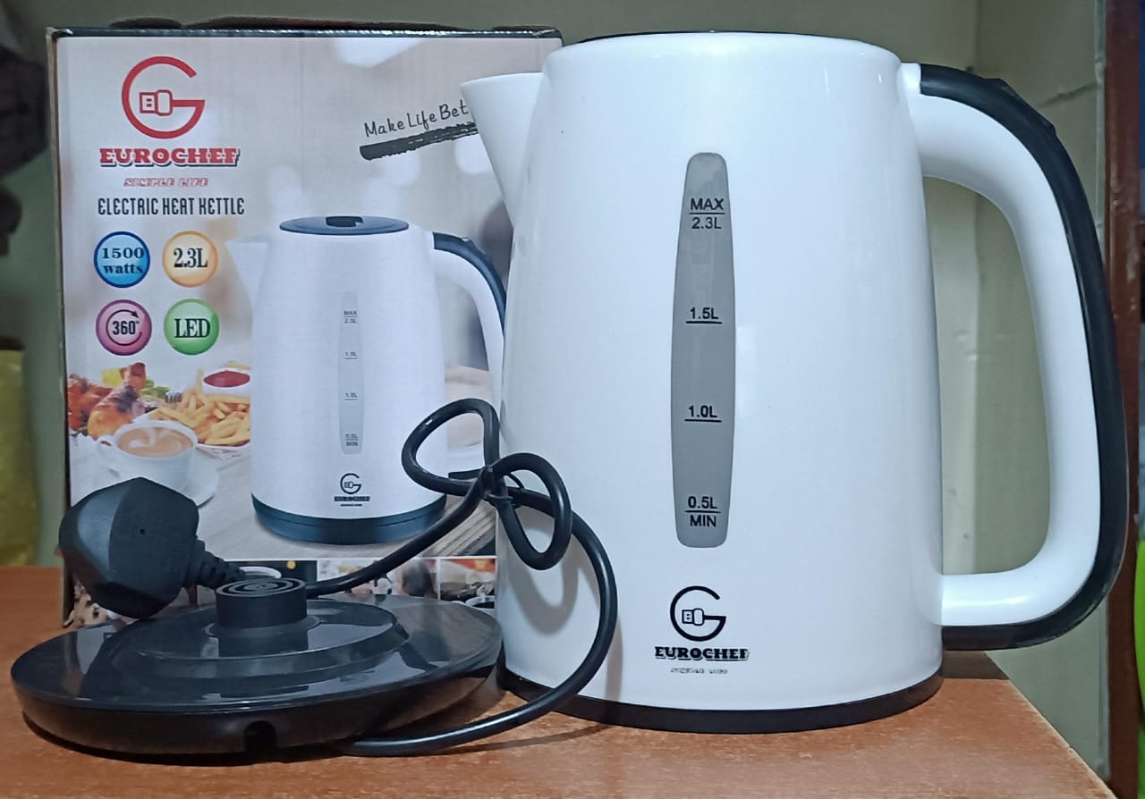 Eurochef 2.3L Cordless Fast-Boiling Electric Kettle (1500W, White)