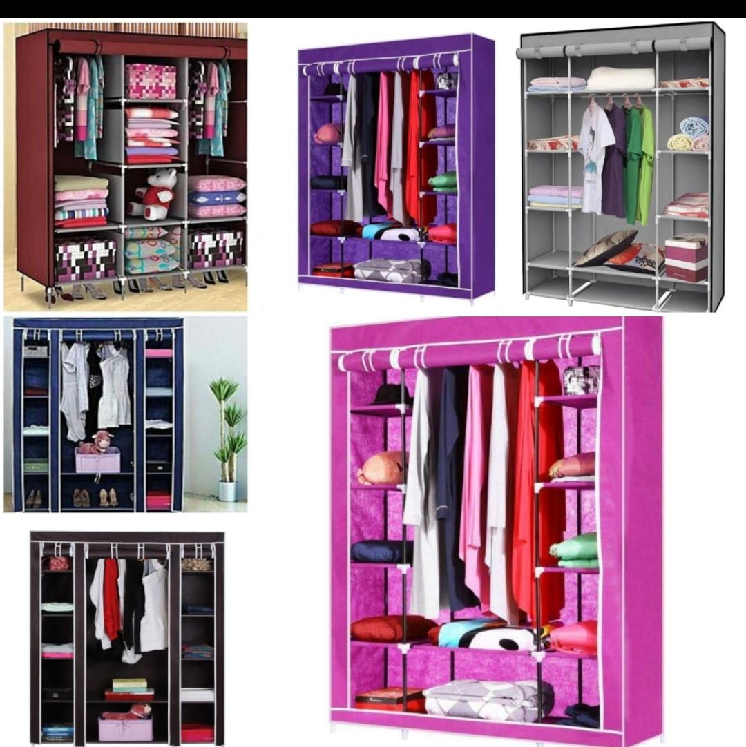 Heavy Duty 3-Column Portable Wooden Wardrobe Organizer