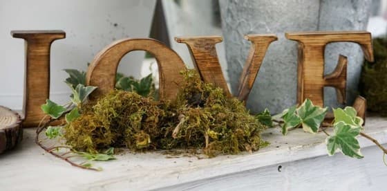 love sign in wood