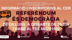 Autocar de l'ANC a Barcelona en suport al referèndum
