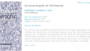Edició actualitzada i digitalitzada del Diccionari Biogràfic de l'Alt Empordà