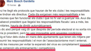 Marc Bosch es replanteja la presidència del FC l'Escala