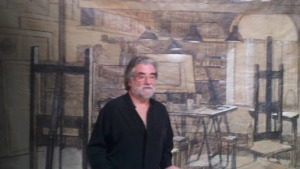 Ramon Pujolboira crea un mural per l'església d'Albons