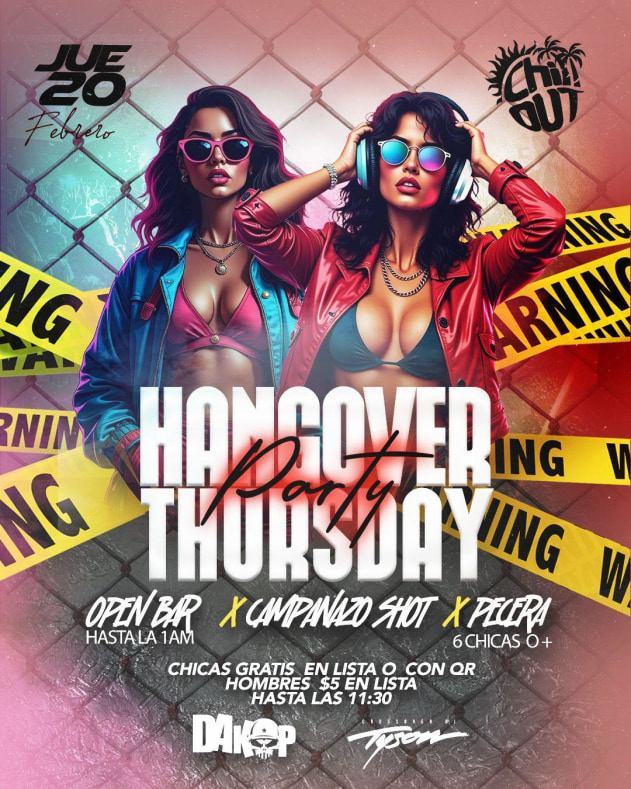 evento-HANGOVER THURSDAY poca luz