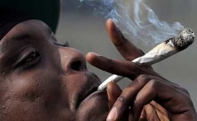 Nigerian man smoking weed