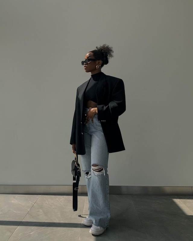 minimalism - blazer and jeans