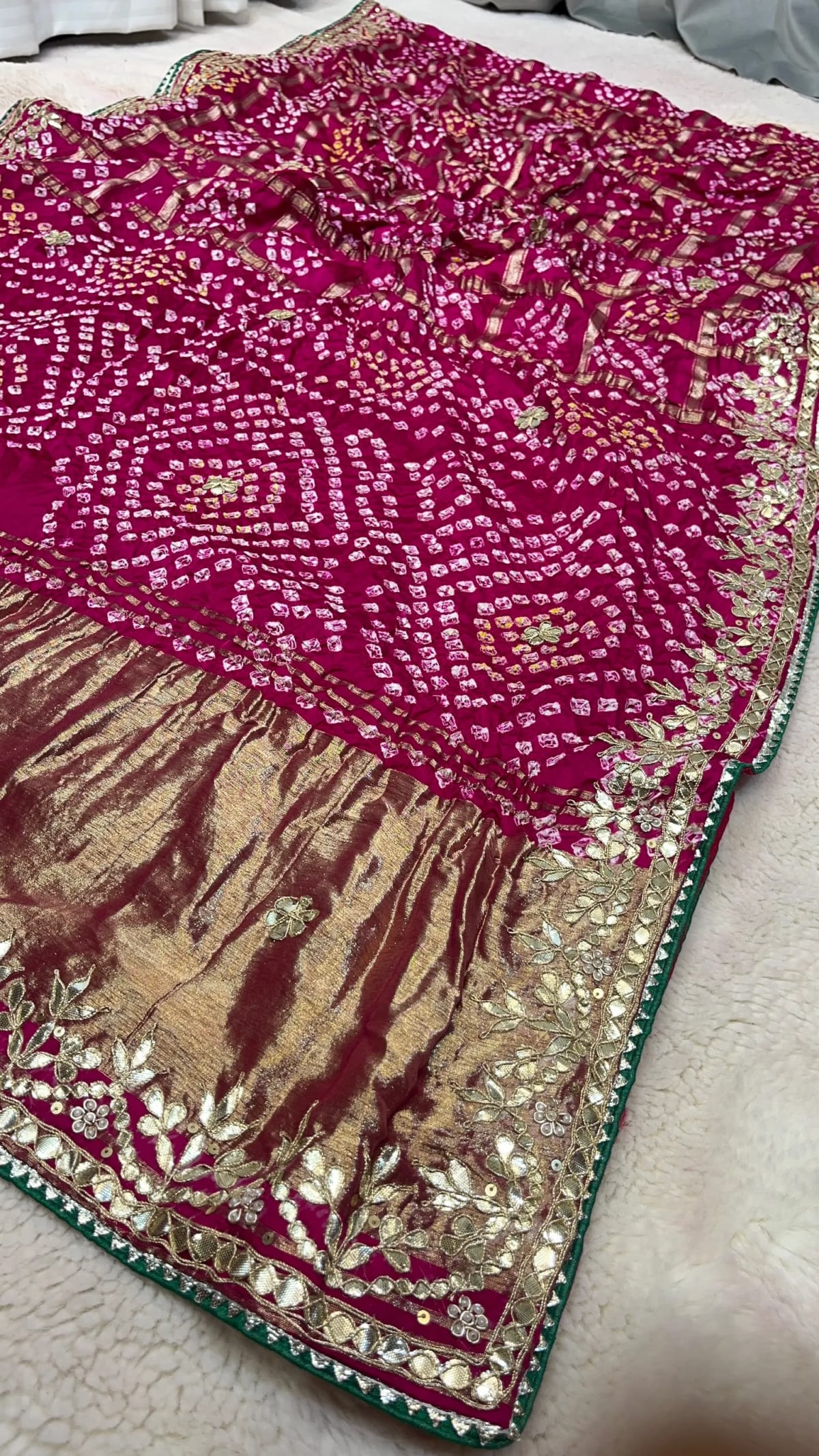Minimalist Modal Silk Fabric Saree with Elegant Zero Gota Patti Finish