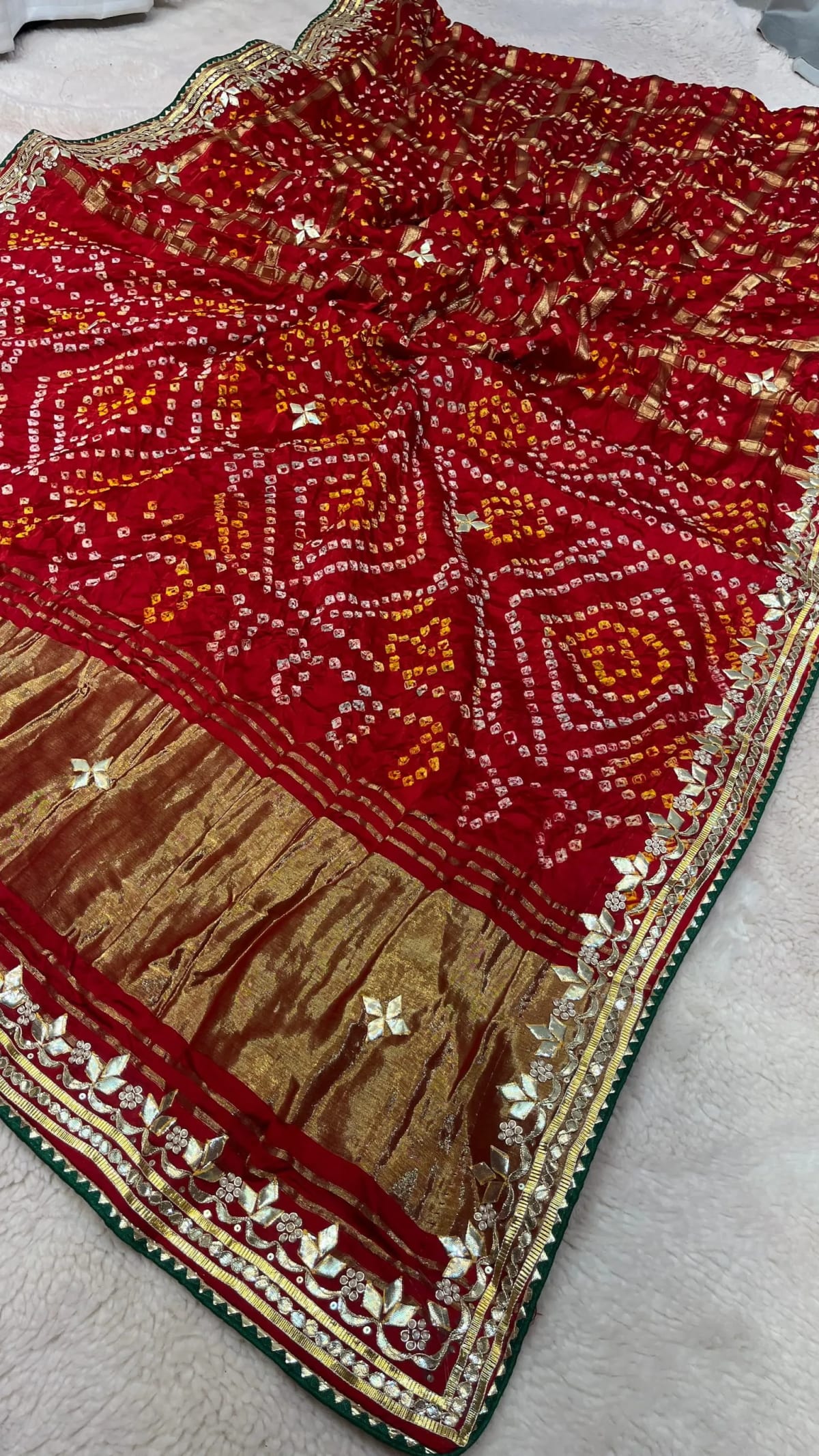 Elegant Modal Silk Fabric Saree Accented with Traditional Gota Patti Handwork