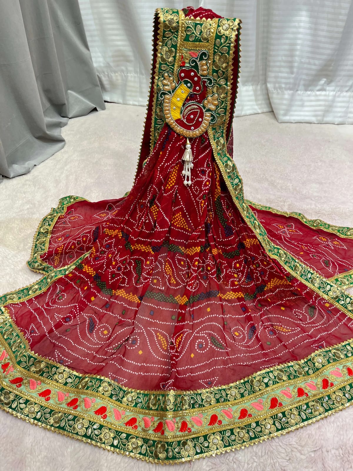 Heritage Chudri Readymade Broch Dupatta in Pure Georgette Fabric | Festive Ethnic Style