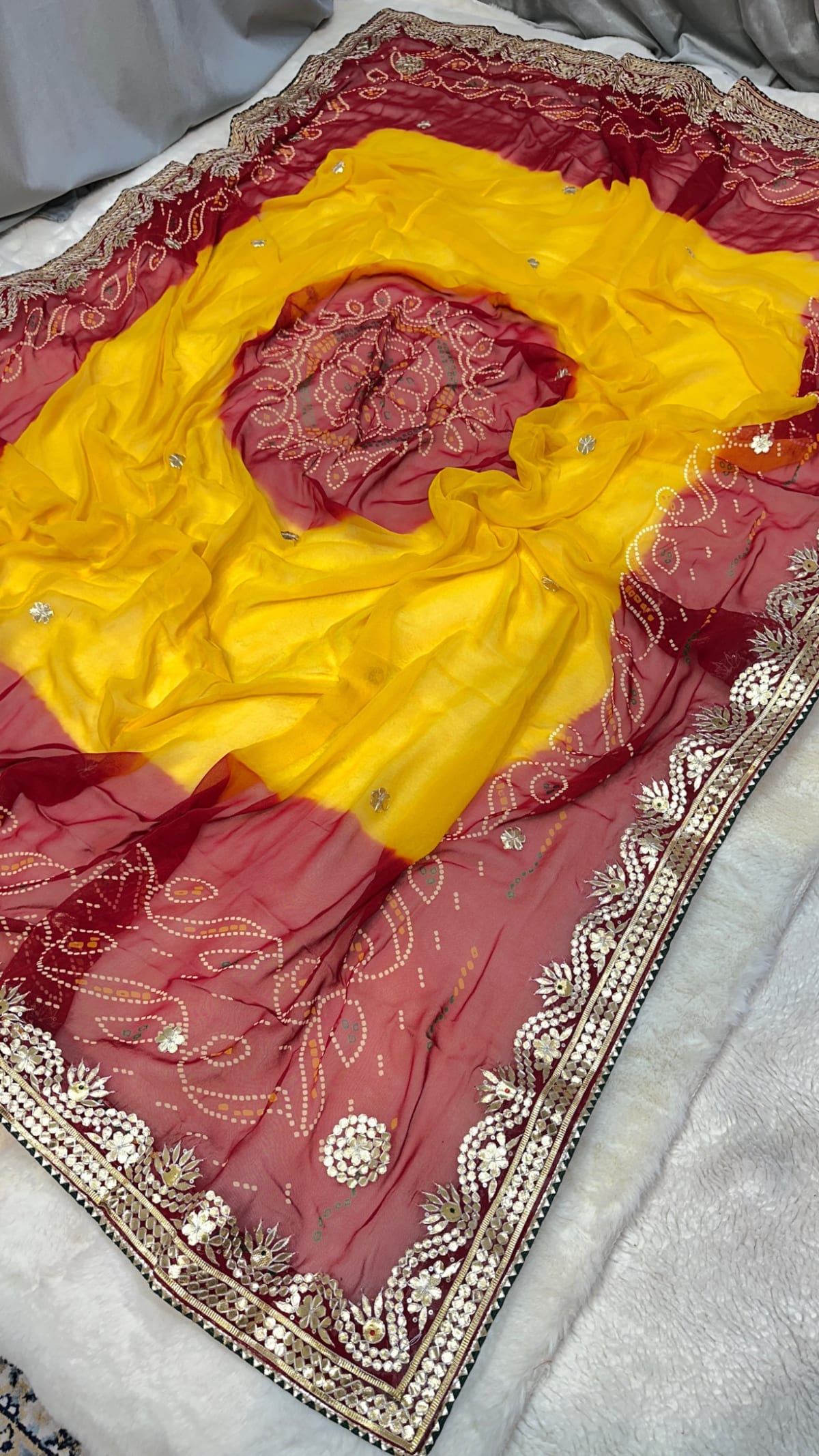Designer Lemon Pilla Odhna – Viscose Georgette Fabric Ethnic Dupatta with Traditional Gotta Patti Handwork