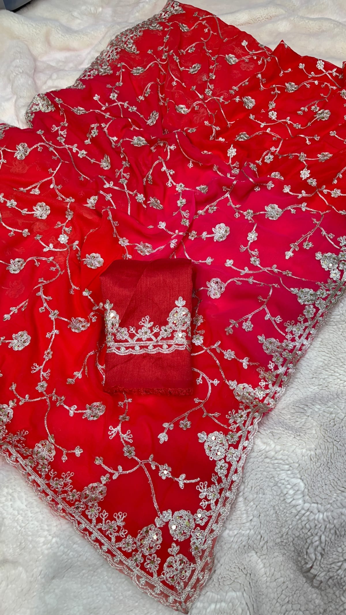 Designer Fine Georgette Fabric Saree with Resham Zari Sequins Aari Zaal Work – Premium Festive & Wedding Party Wear Saree