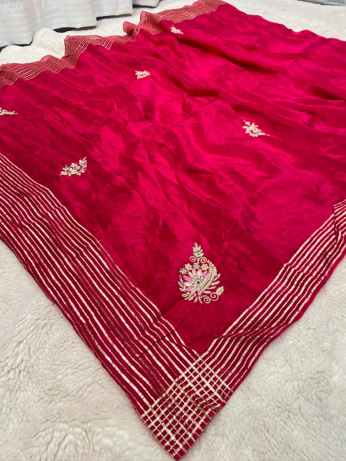 Glamorous Ho Silk Bollywood Saree Embellished with Zardosi Work