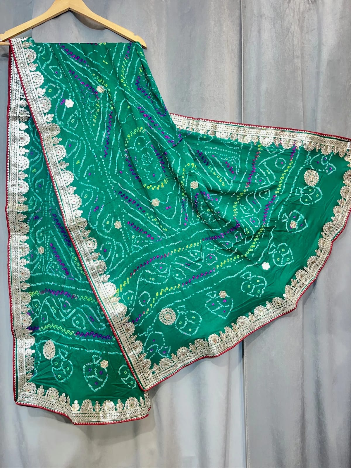 Elegant Pure Ojariya Fabric Dupatta with Traditional Gota Patti Handwork