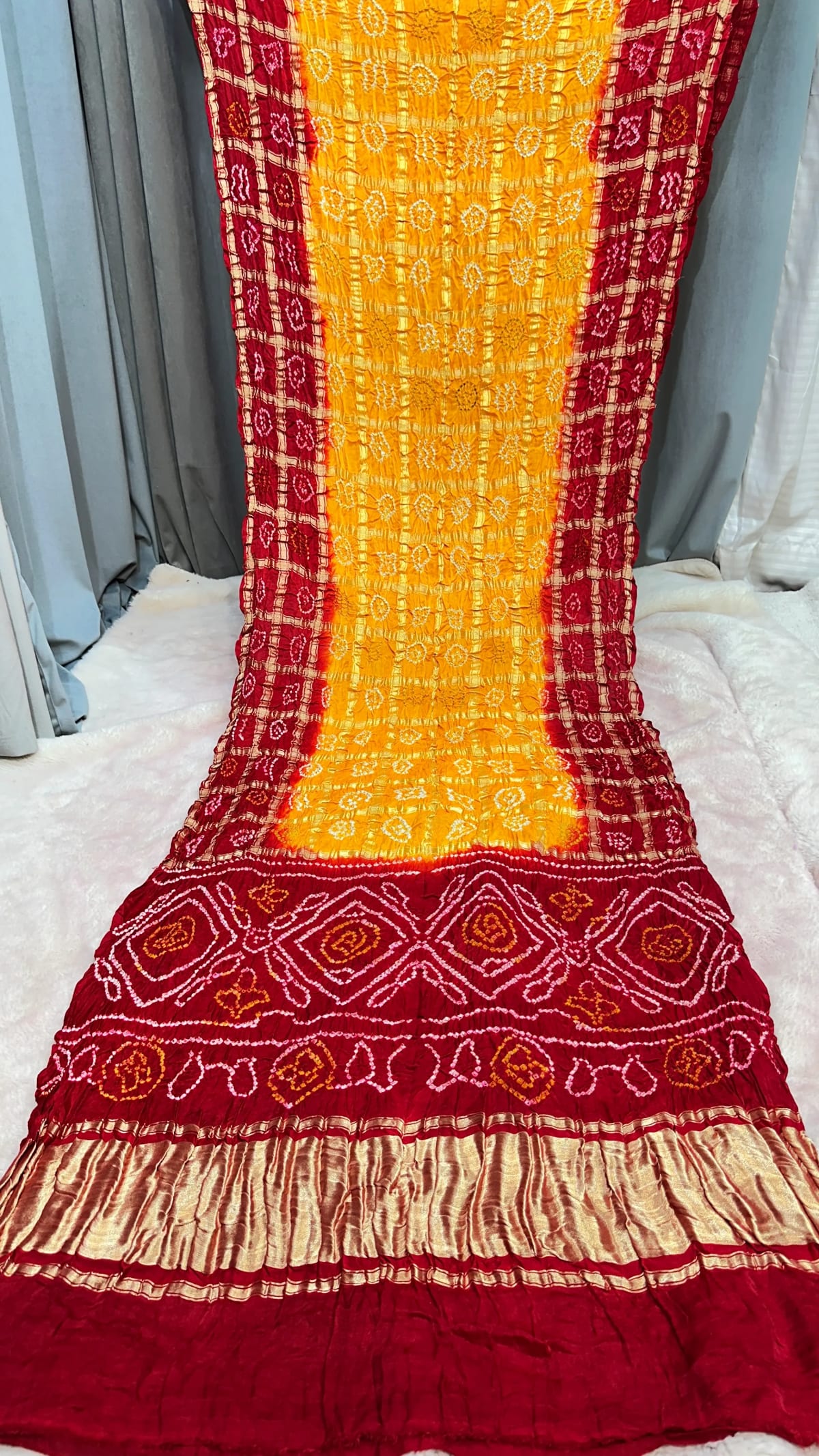 Plain Pure Gaji Silk Saree for Jaipuri Ethnic Wear