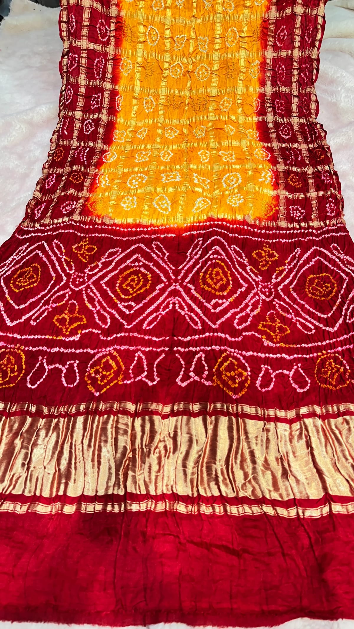 Plain Pure Gaji Silk Saree for Jaipuri Ethnic Wear