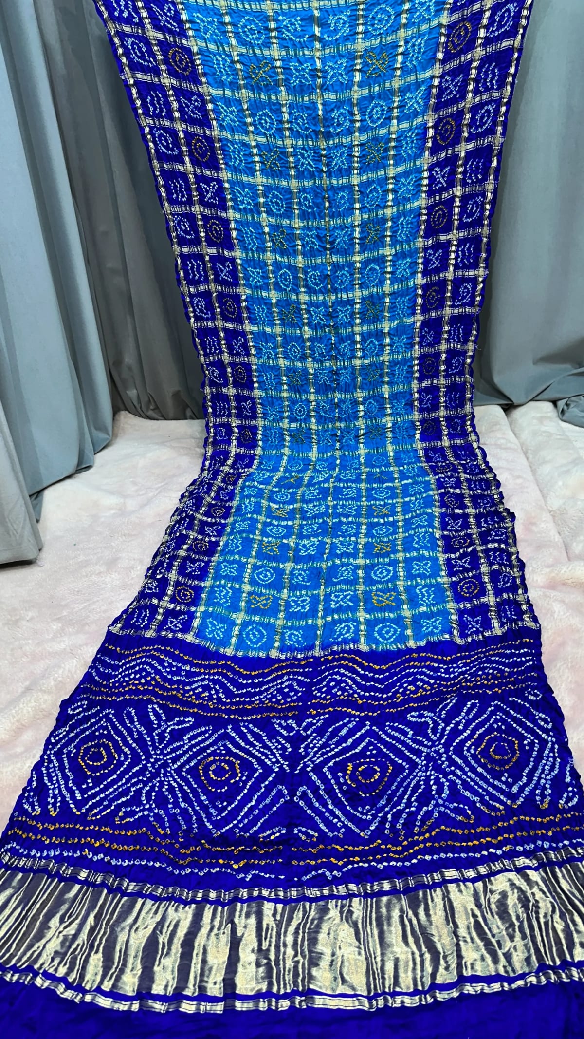 Plain Pure Gaji Silk Saree for Jaipuri Ethnic Wear