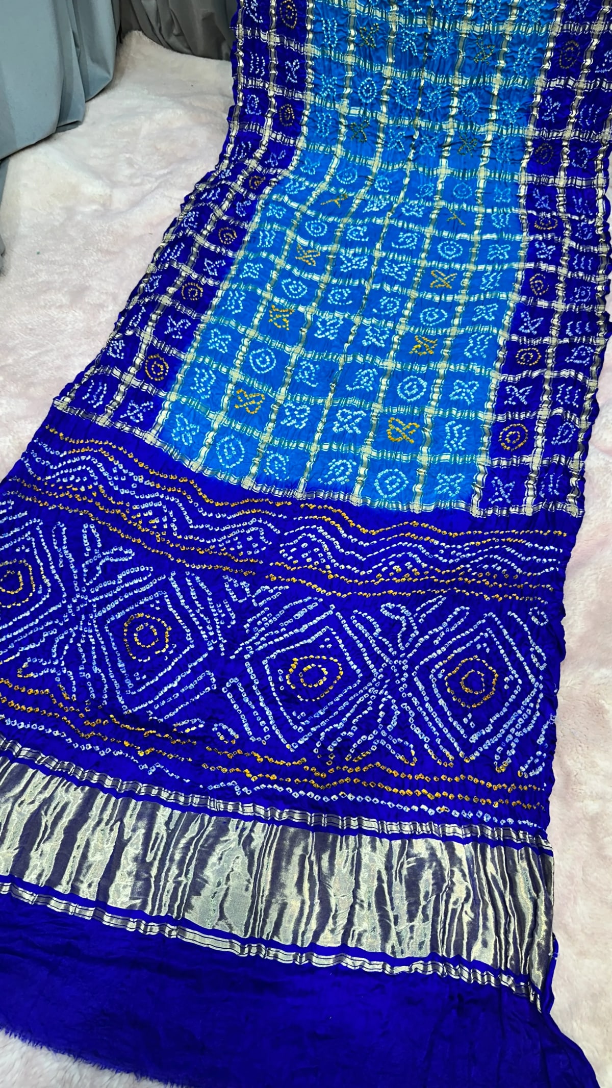 Plain Pure Gaji Silk Saree for Jaipuri Ethnic Wear