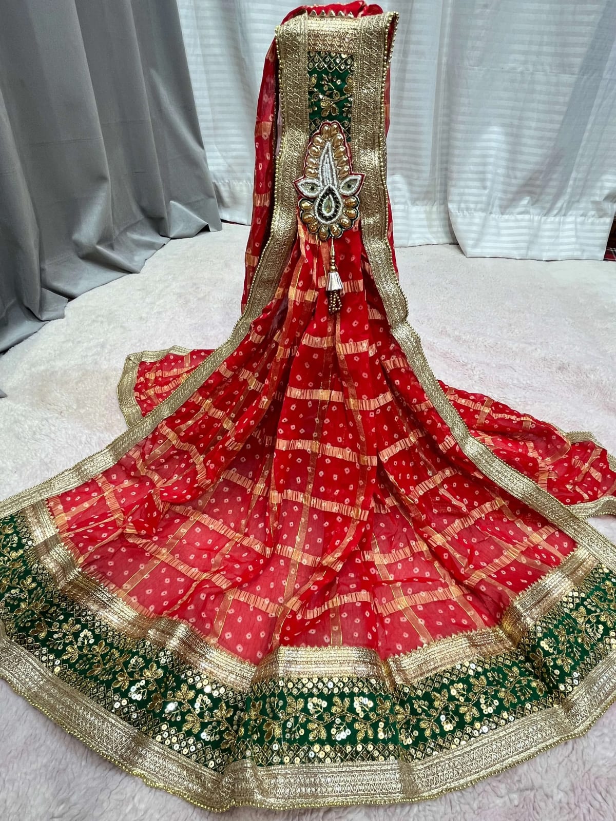 Readymade Broch Dupatta Ghatchola – Chundri Pure Georgette Fabric for Ethnic Wear