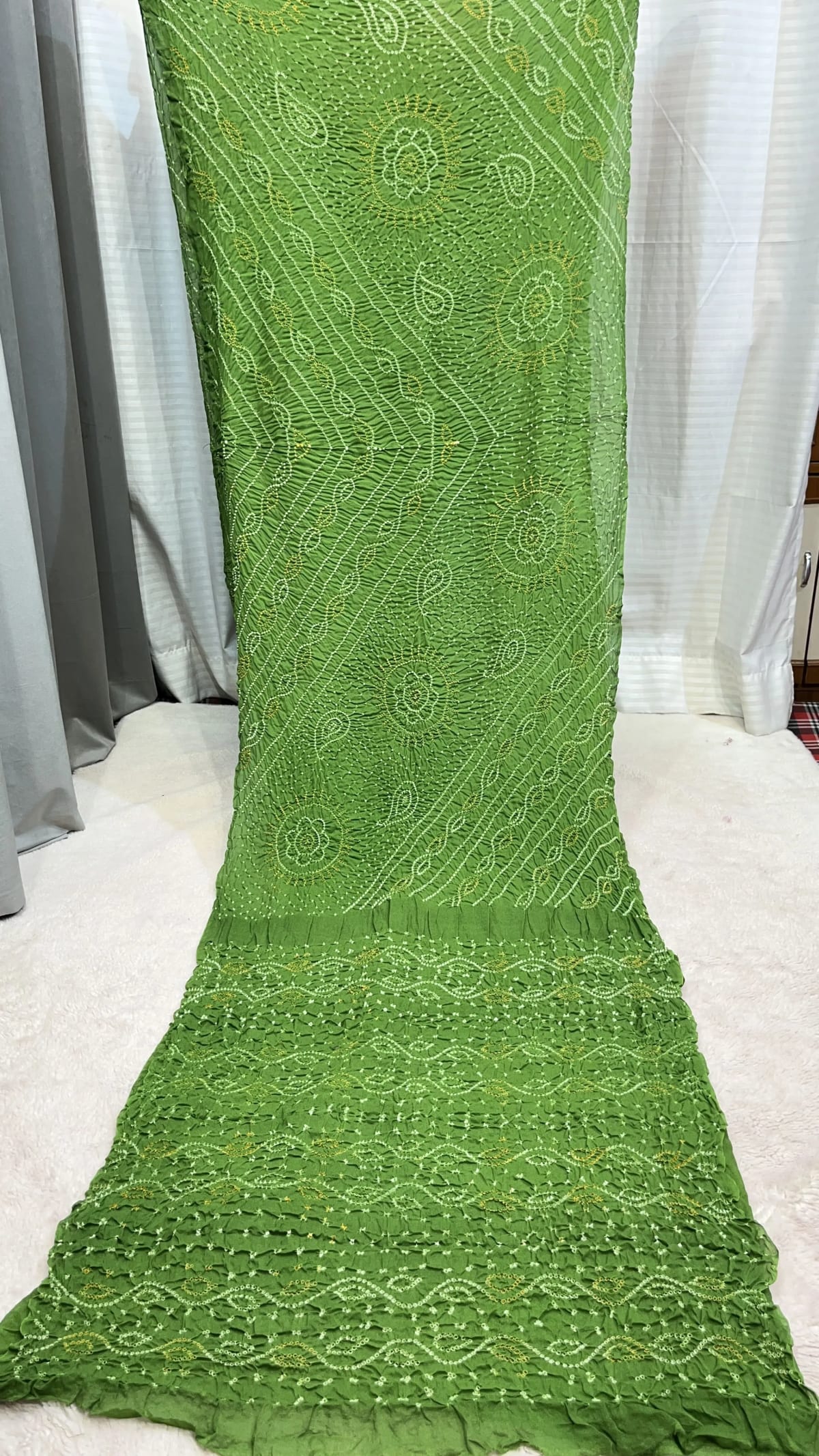 Classic Hand Bandhej Ojariya Saree in Pure Ojariya Crepe Fabric