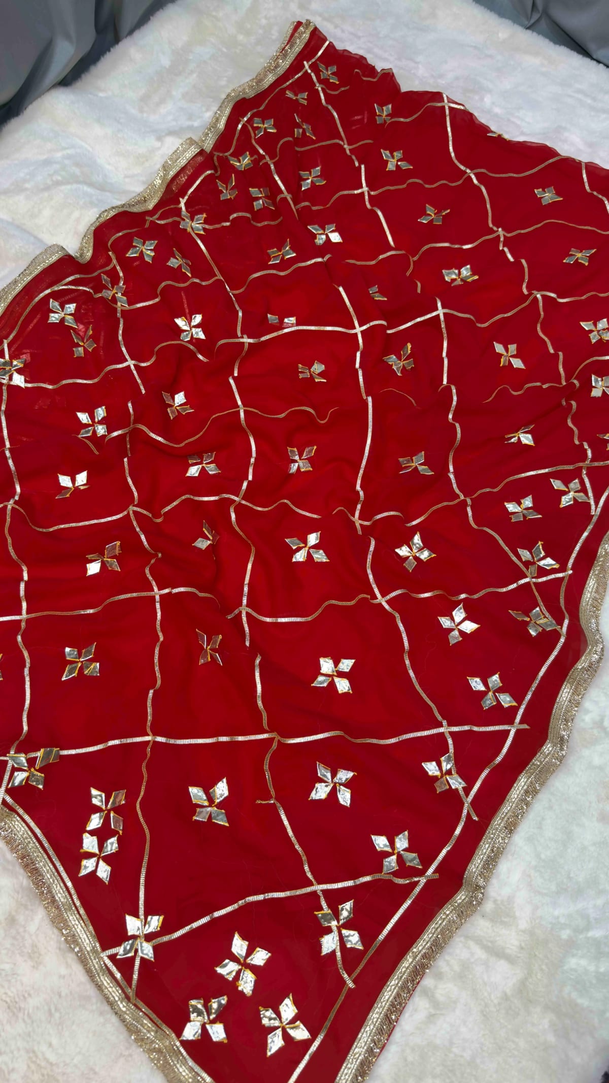Traditional Kacha Gota Work Georgette Fabric Saree | Designer Festive & Wedding Wear