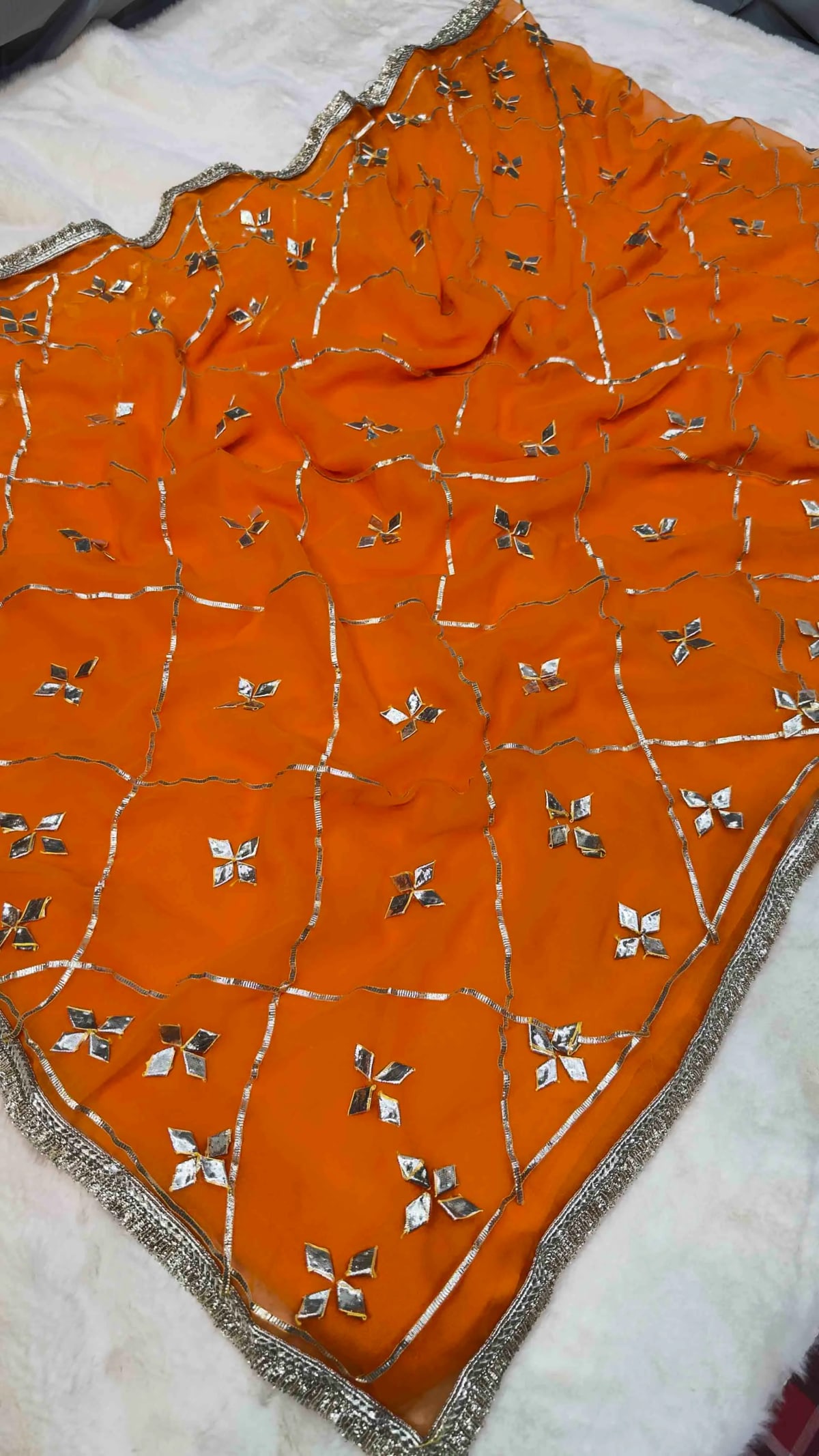 Traditional Kacha Gota Work Georgette Fabric Saree | Designer Festive & Wedding Wear