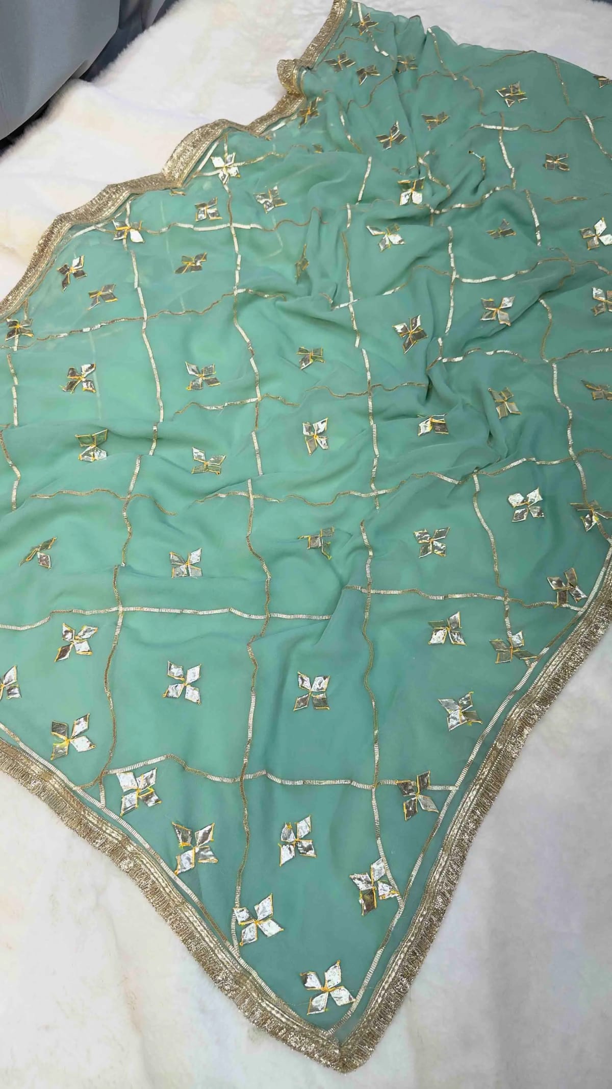 Traditional Kacha Gota Work Georgette Fabric Saree | Designer Festive & Wedding Wear