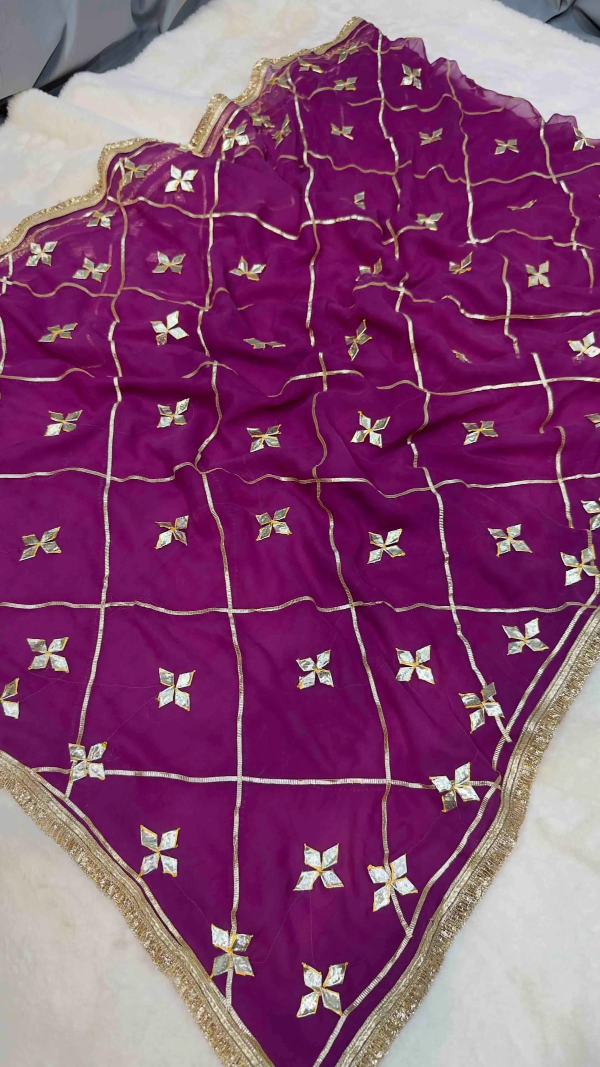 Traditional Kacha Gota Work Georgette Fabric Saree | Designer Festive & Wedding Wear