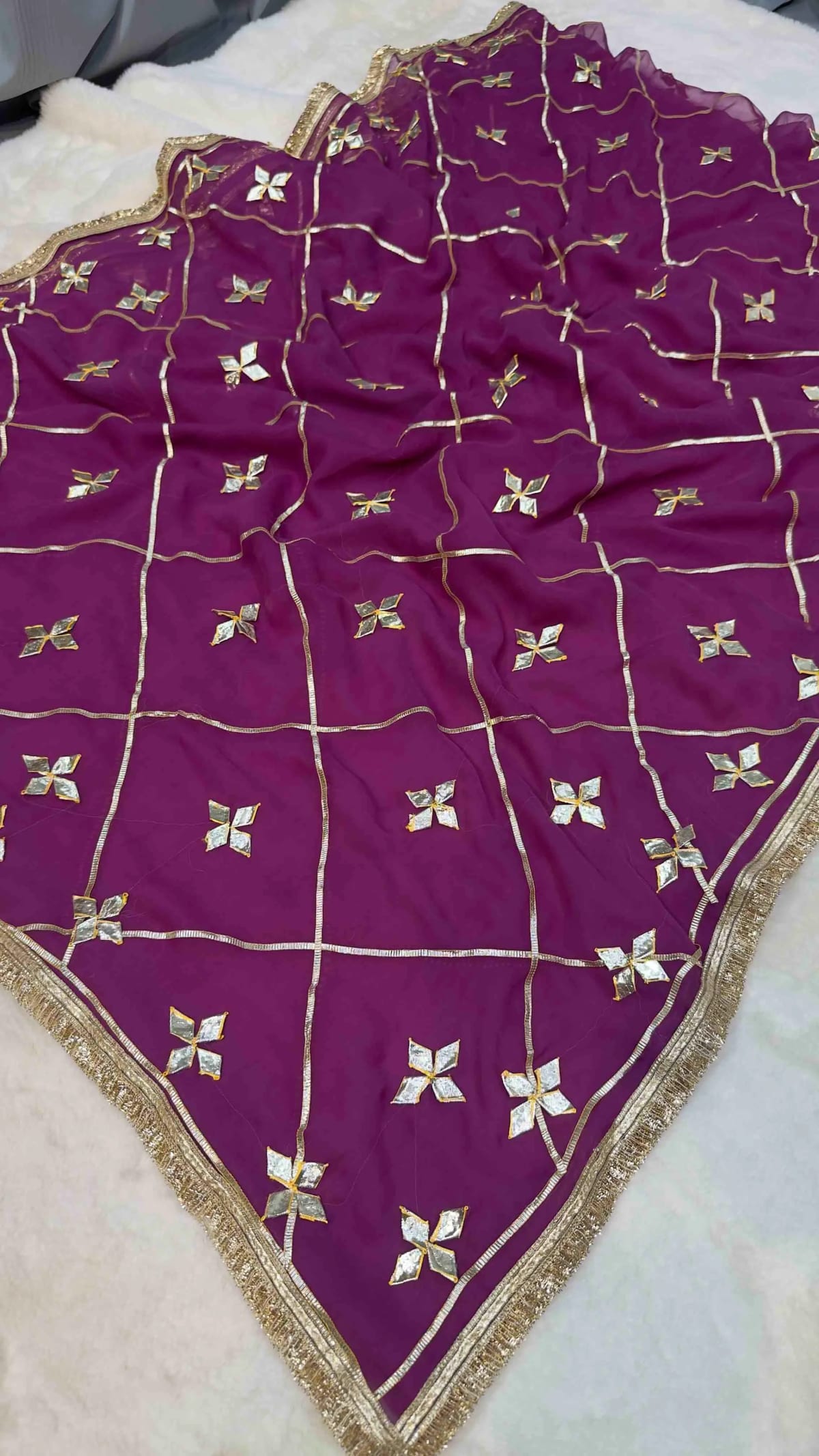 Traditional Kacha Gota Work Georgette Fabric Saree | Designer Festive & Wedding Wear
