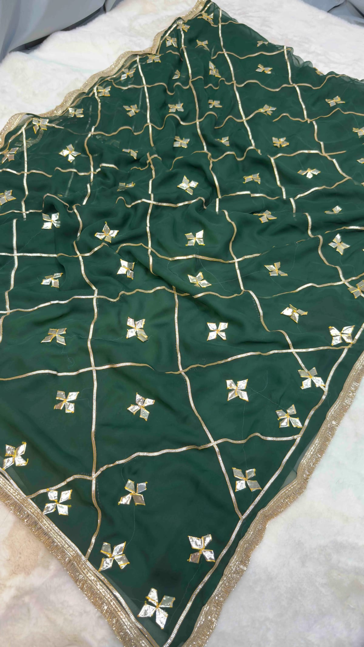 Traditional Kacha Gota Work Georgette Fabric Saree | Designer Festive & Wedding Wear