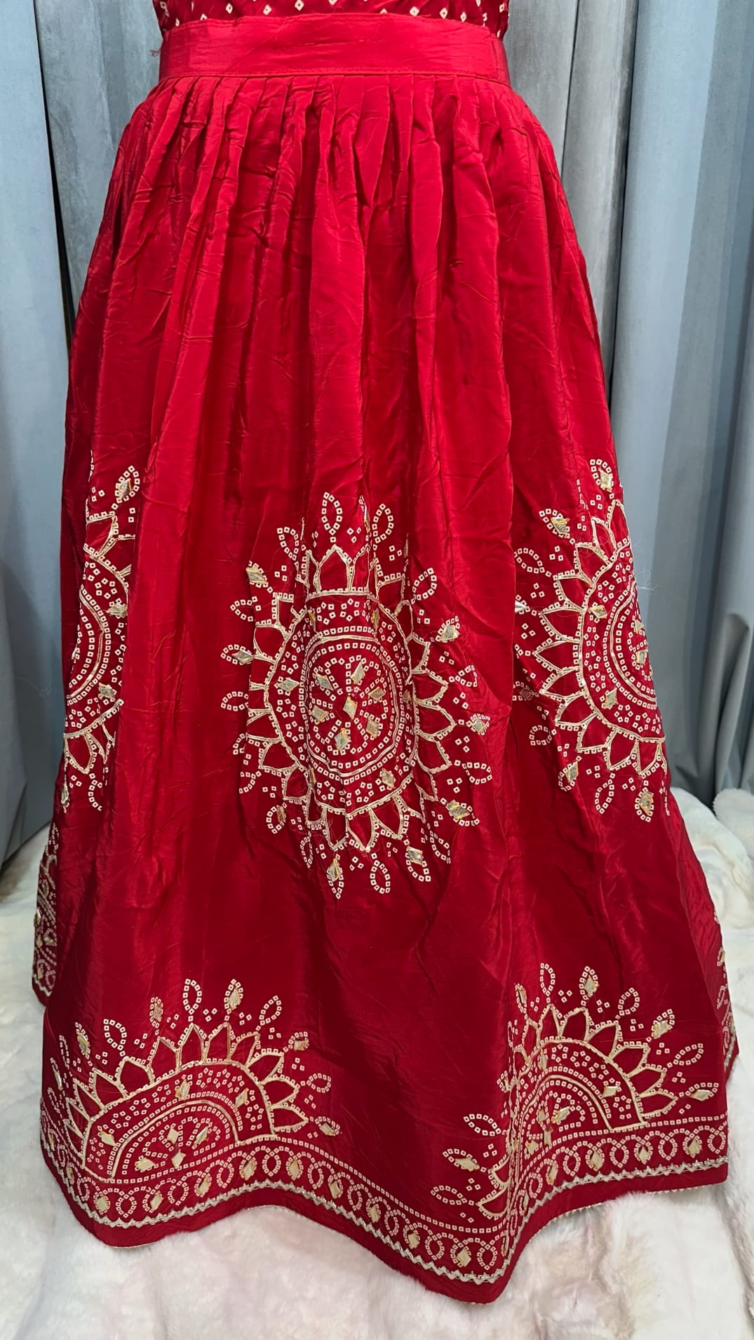 Designer Ghatchola Lehenga Chunni Set in Pure Upada Silk Fabric with Kaccha Gotta Jaal Work