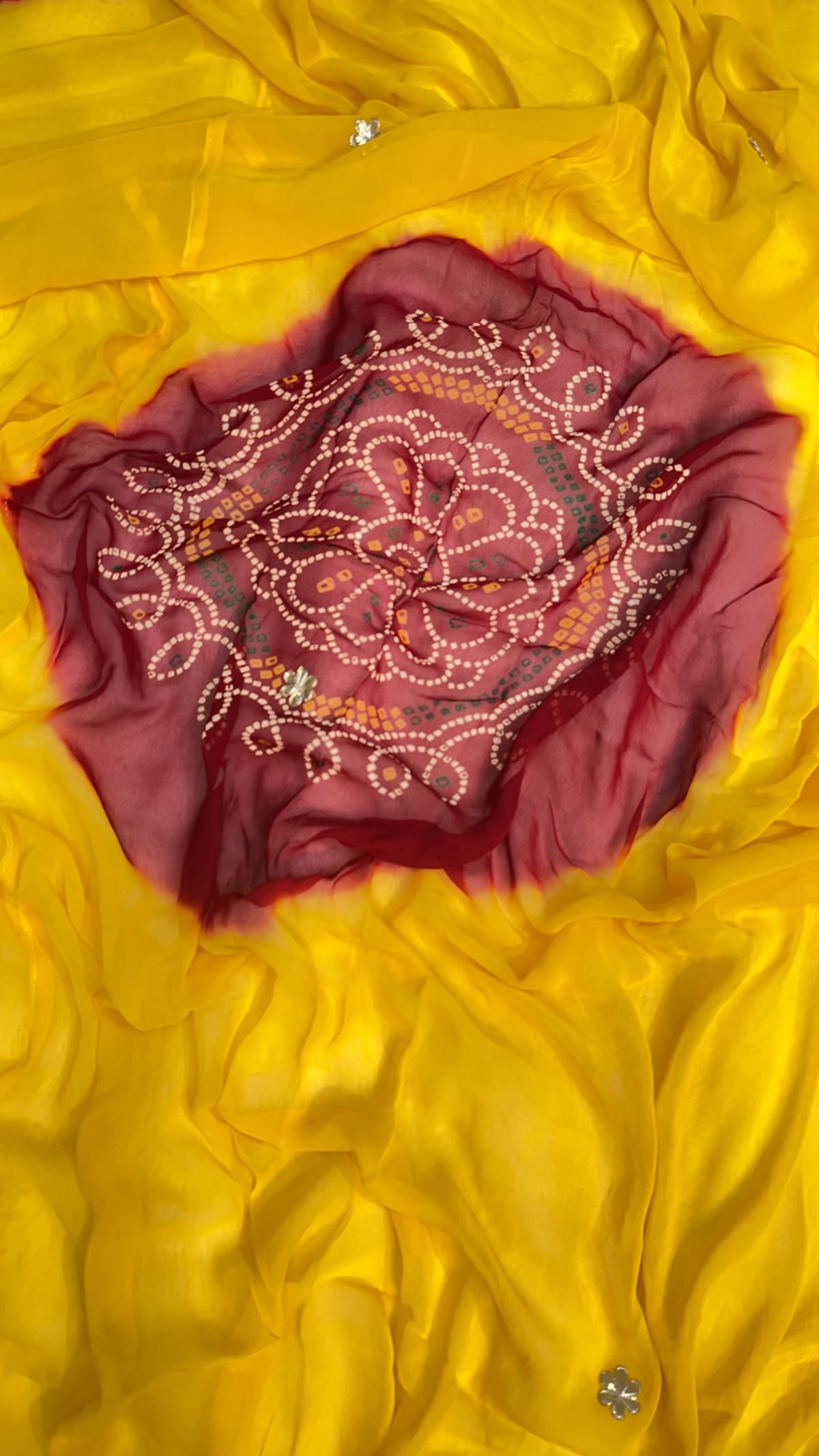 Traditional Lemon Pilla Odhna – Viscose Georgette Fabric Rajasthani Dupatta with Handcrafted Gotta Patti Work