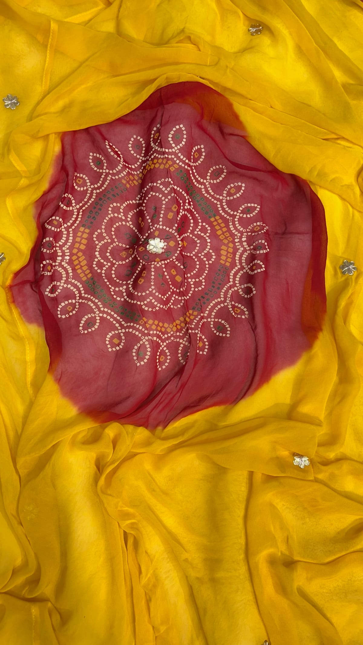Lemon Pilla Odhna – Viscose Georgette Fabric Traditional Rajasthani Dupatta with Gotta Patti Work
