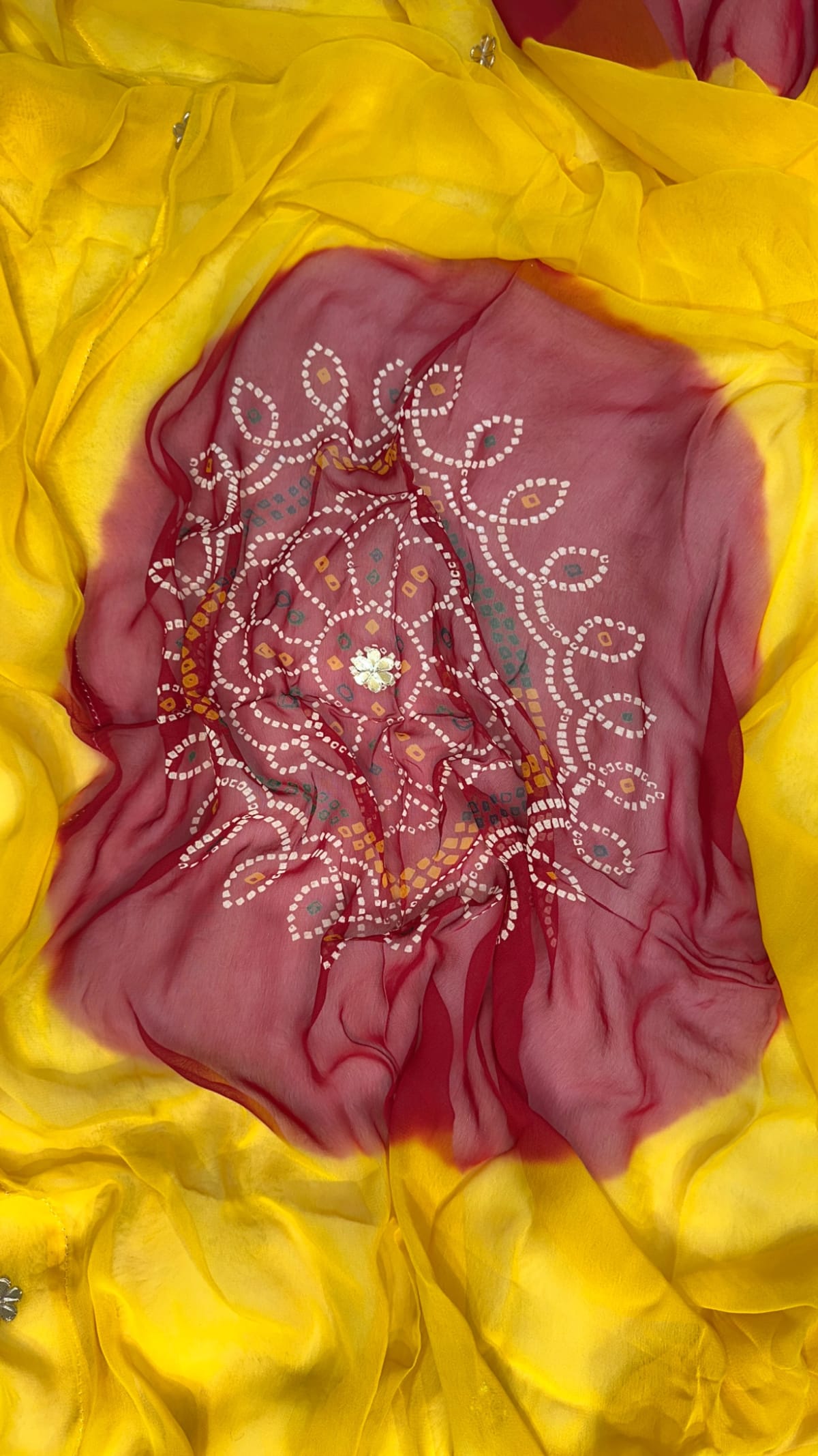 Lemon Pilla Odhna – Viscose Georgette Fabric Rajasthani Dupatta with Traditional Gotta Patti Work