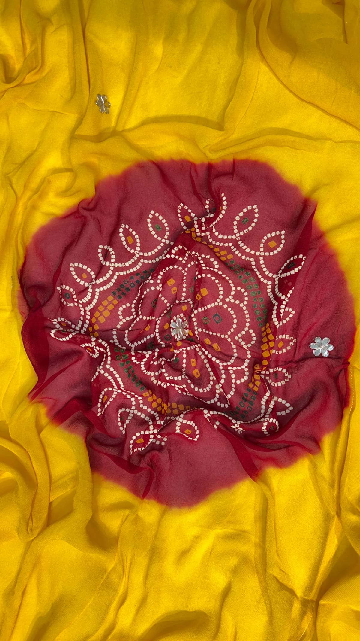Lemon Pilla Odhna – Viscose Georgette Fabric Rajasthani Dupatta with Elegant Gotta Patti Work