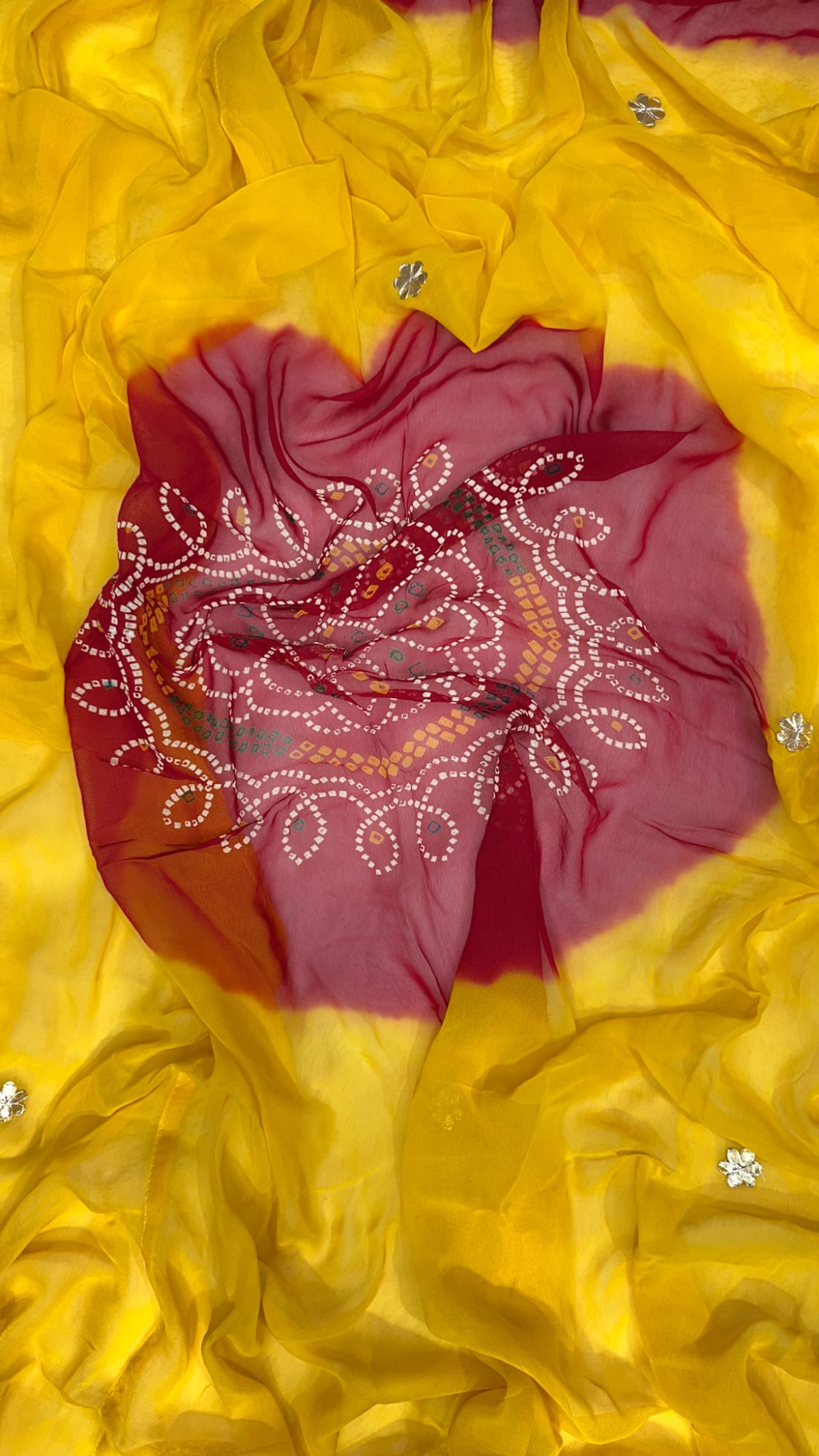 Premium Lemon Pilla Odhna – Viscose Georgette Fabric Rajasthani Dupatta with Designer Gotta Patti Work