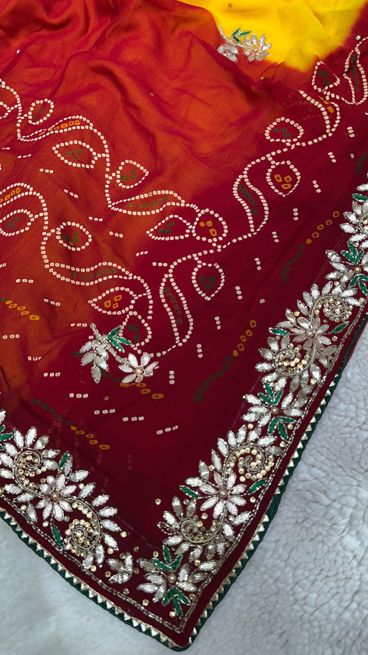 Lemon Pilla Designer Saree in Pure Viscose Georgette Fabric with Kundan Patti & Moti Work – Trending Festive & Wedding Wear Saree