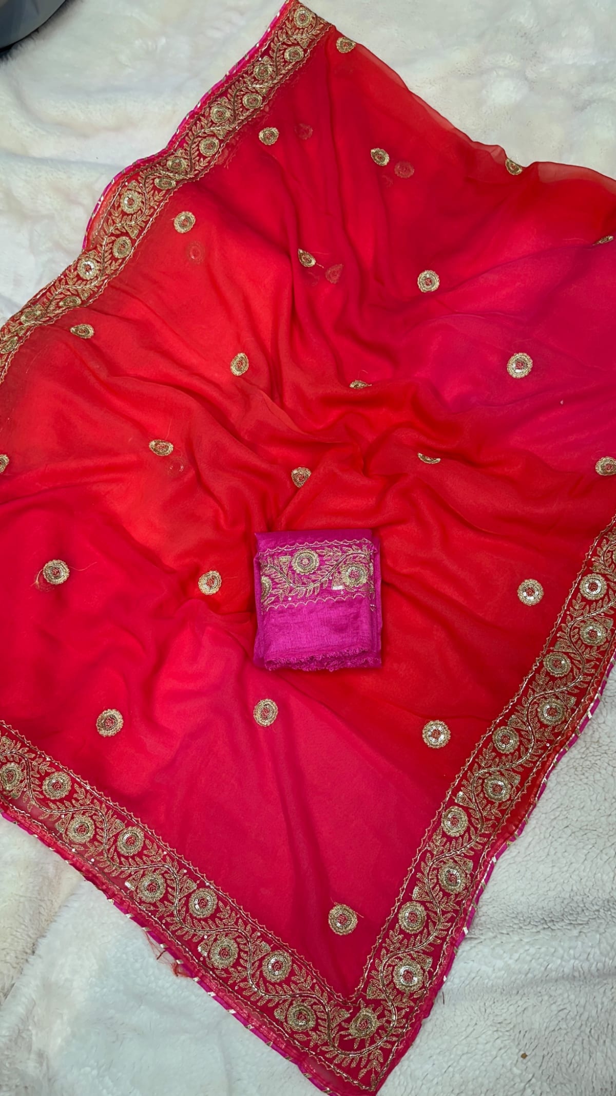 Designer Georgette Fabric Saree with Resham Zari Sequence & Aari Work – Premium Party Wear & Wedding Collection Saree