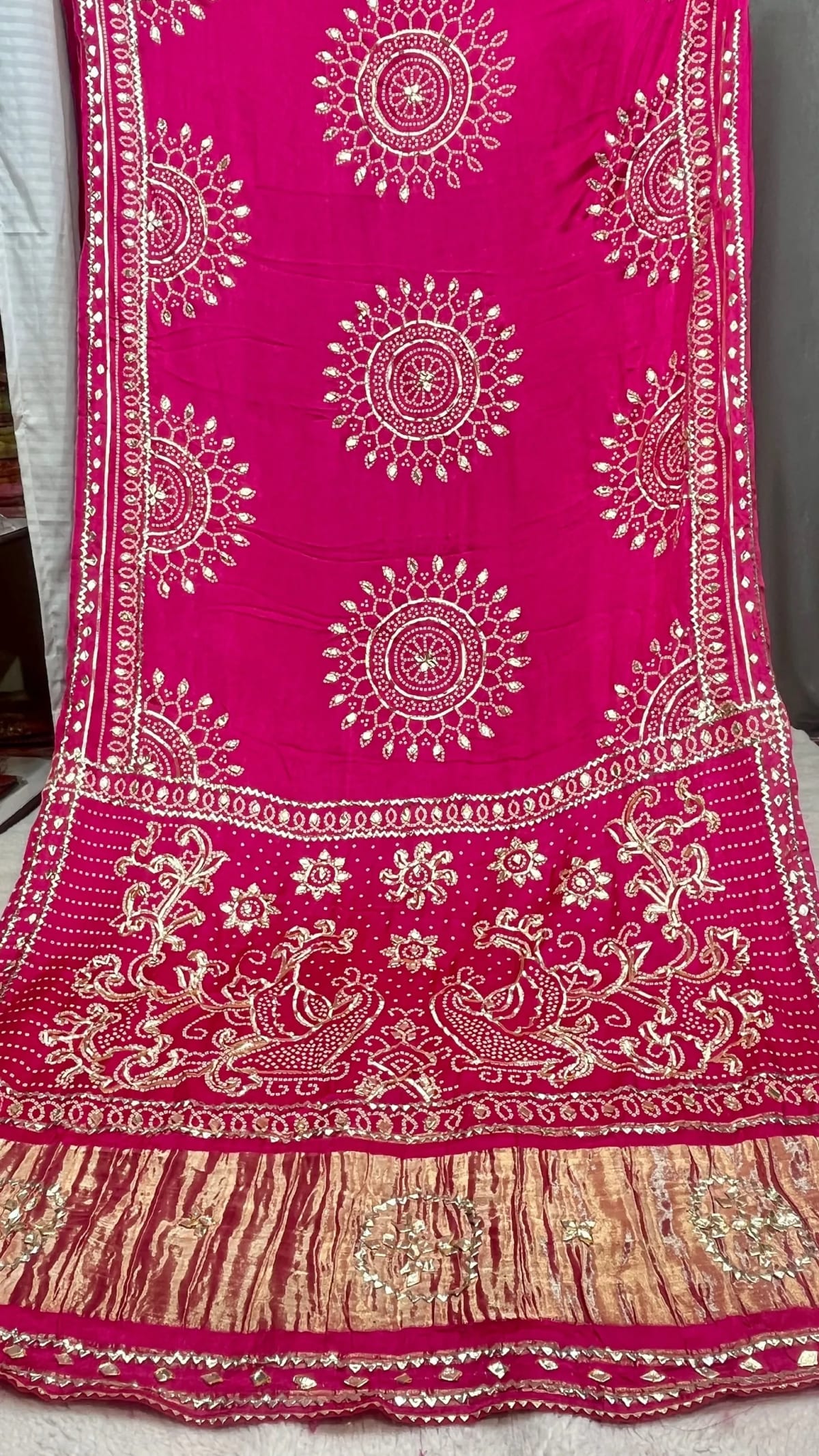 Modal Silk Fabric Saree with Traditional Kaccha Gota Work – Elegant Festive Ethnic Wear