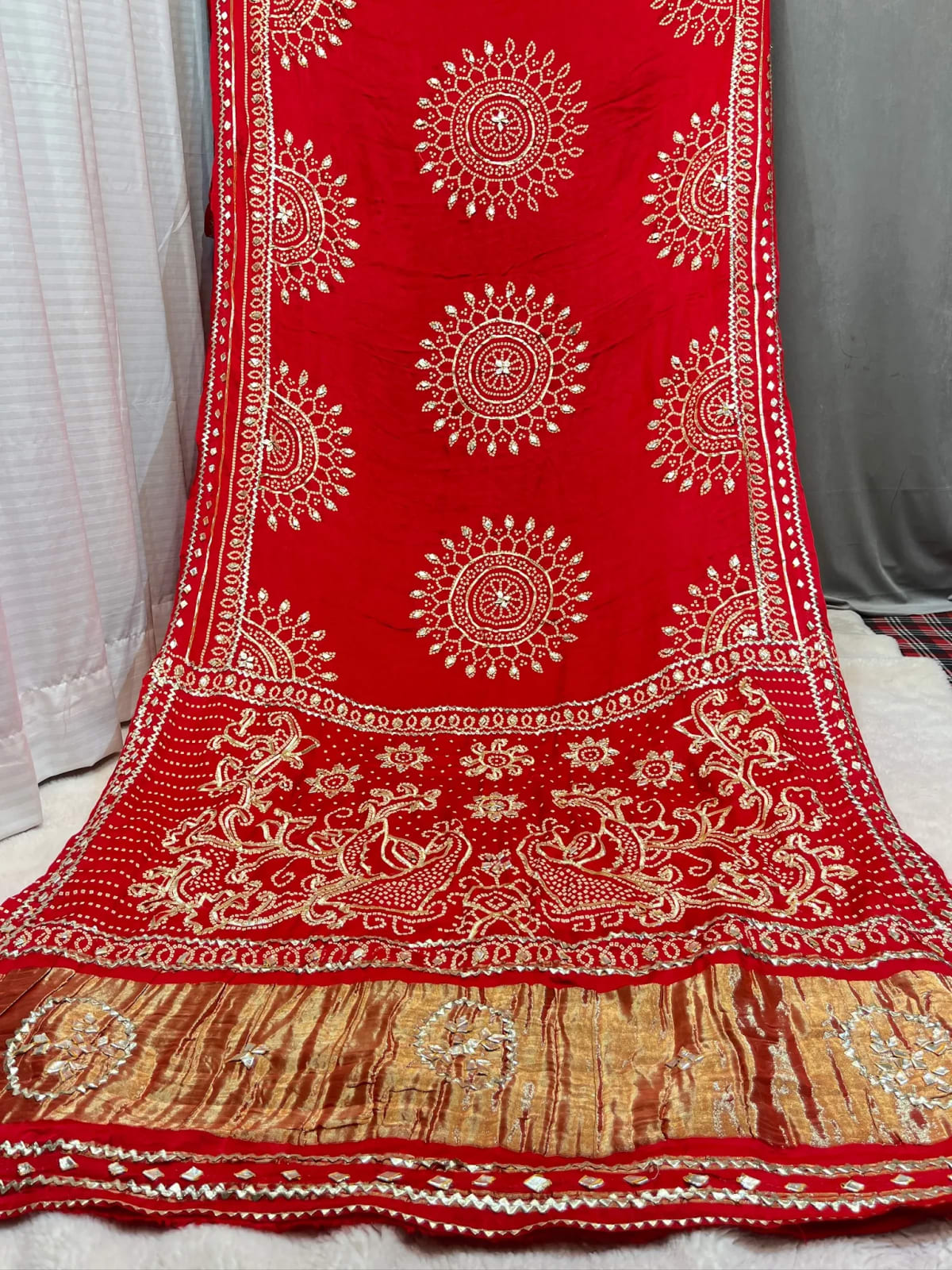 Modal Silk Fabric Saree with Traditional Kaccha Gota Work – Elegant Festive Ethnic Wear