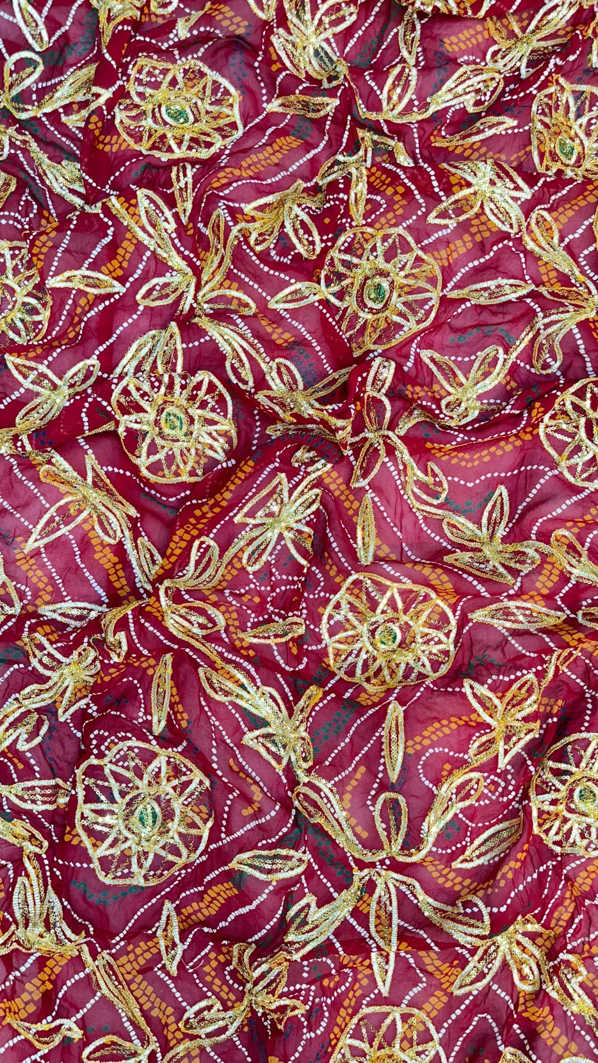 Bandhej Odna with Charki Gotta Patti & Sequence Work in Georgette Fabric