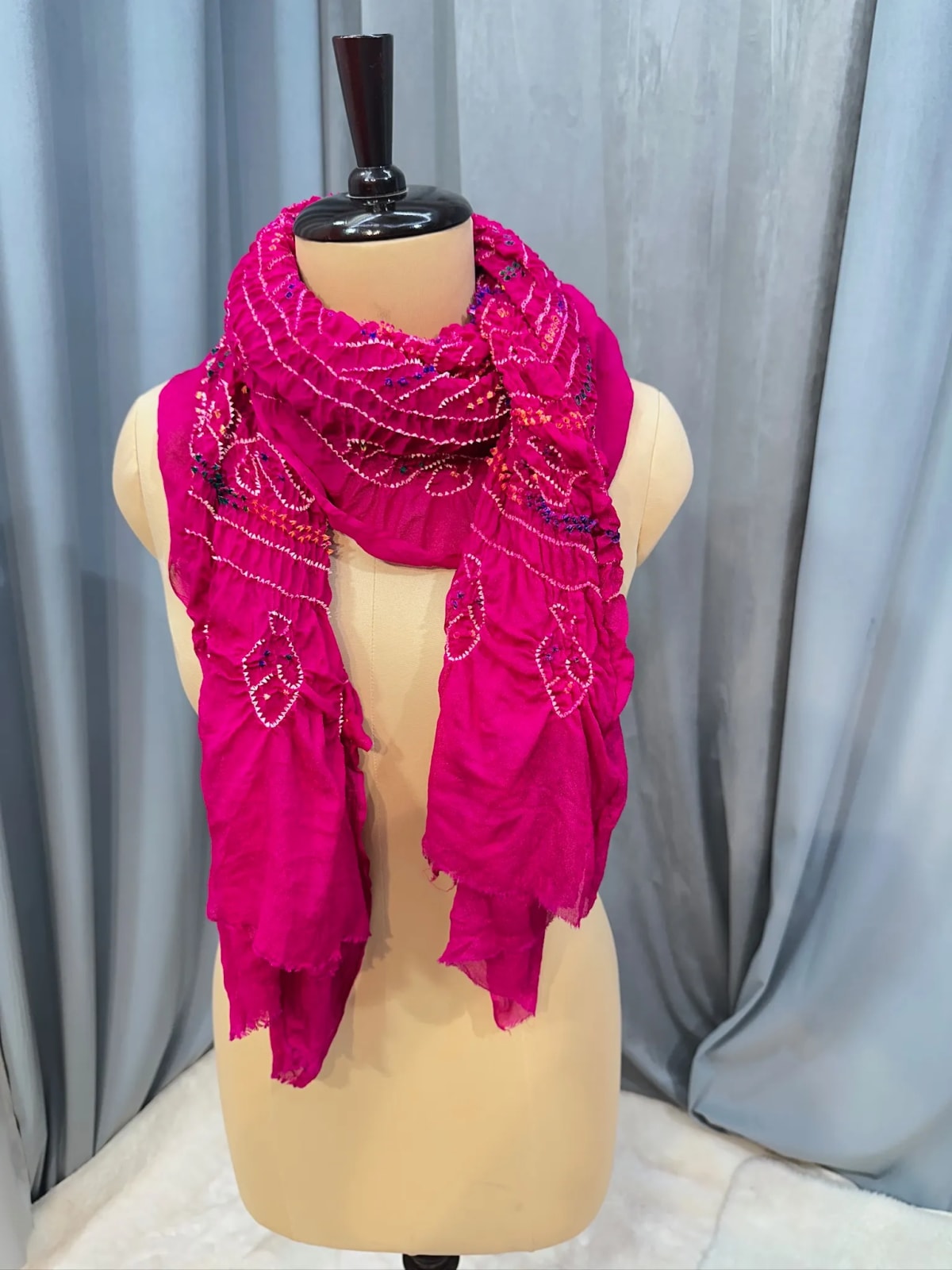 Hand Bandhej Dupatta in Paver Ojariya Crepe Fabric for Women