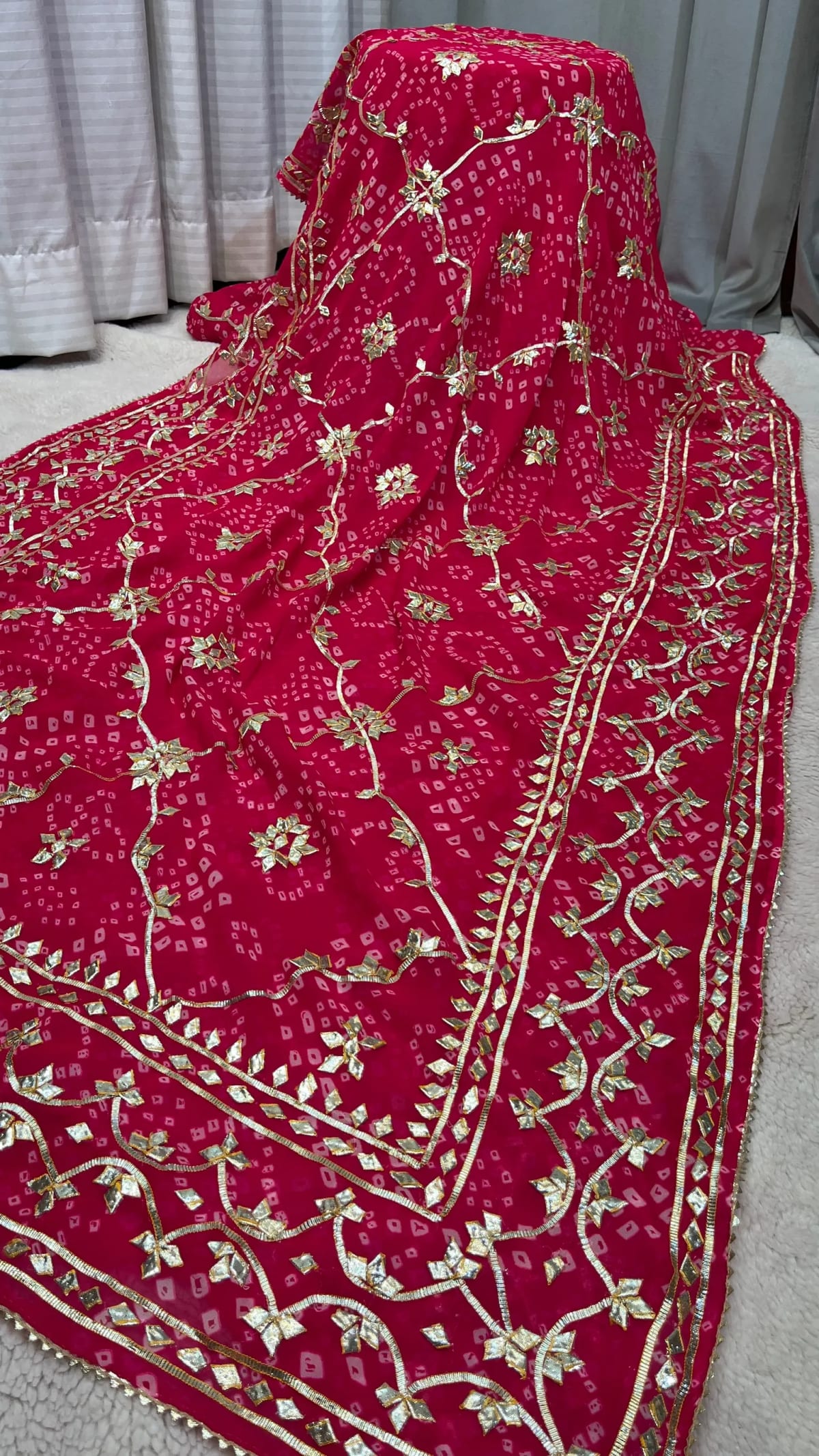 Premium Georgette Fabric Gota Jaal Work Saree for Weddings & Festive Wear