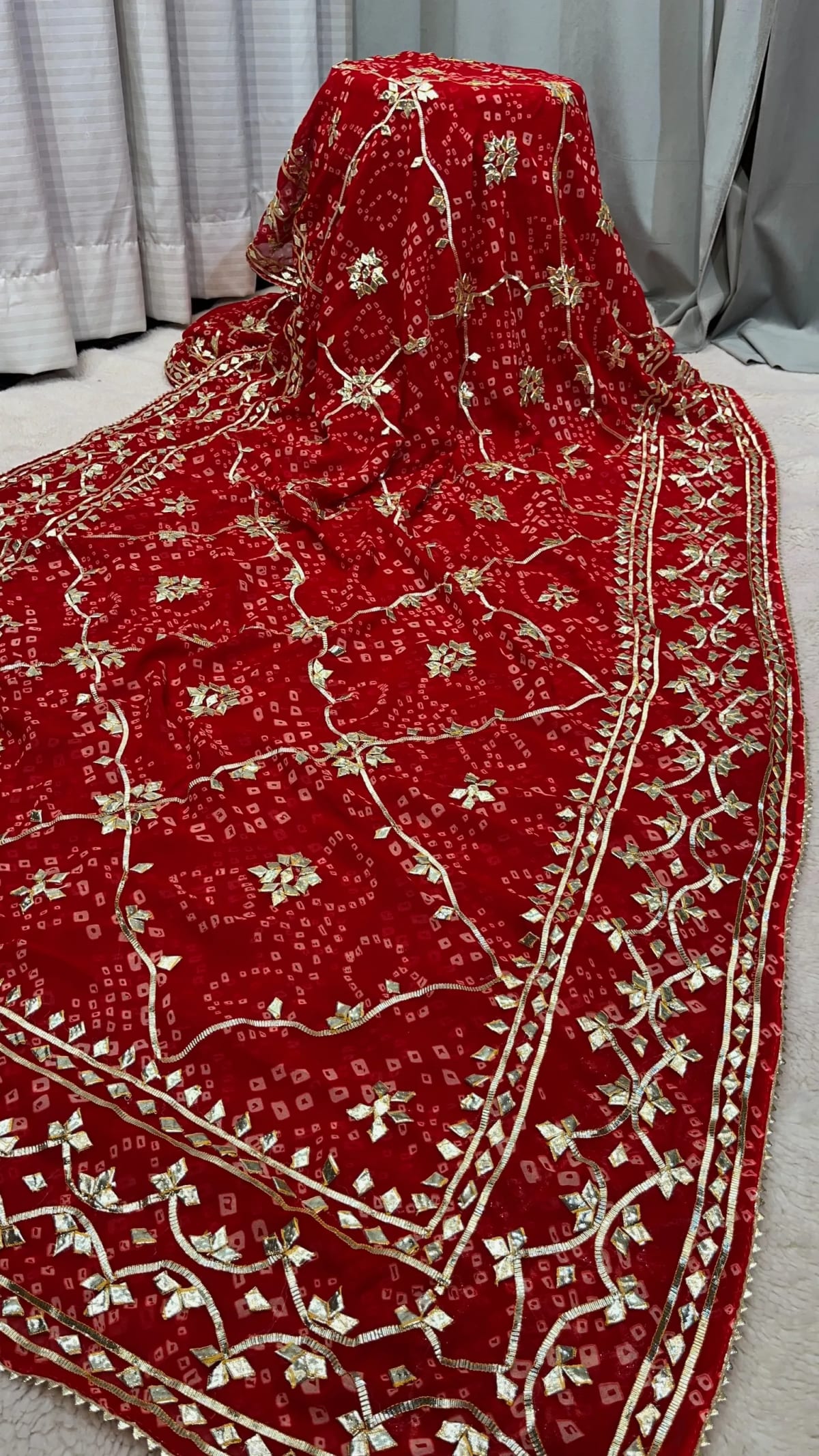 Premium Georgette Fabric Gota Jaal Work Saree for Weddings & Festive Wear