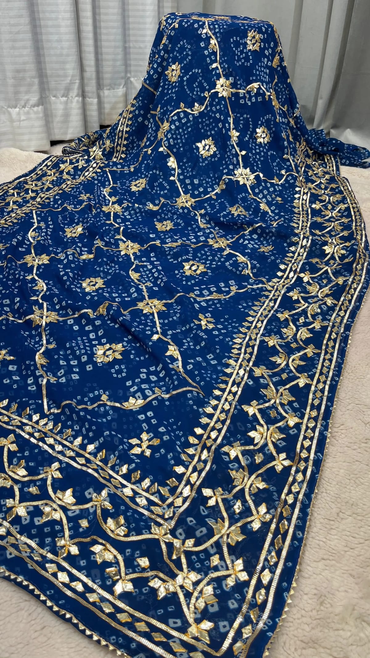 Premium Georgette Fabric Gota Jaal Work Saree for Weddings & Festive Wear