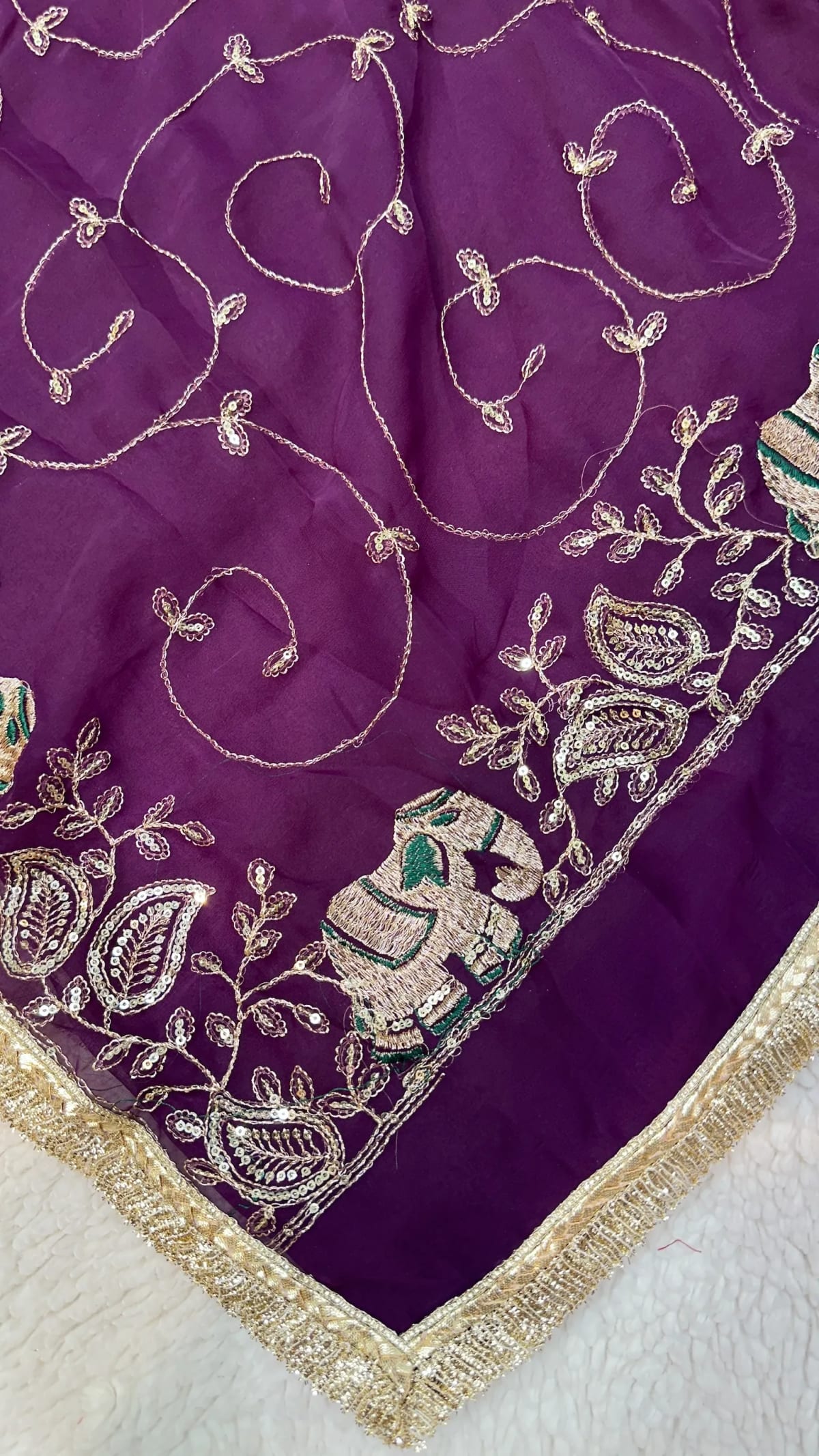 Georgette Saree with Resham Aari Zari Work and Fancy Border for Women