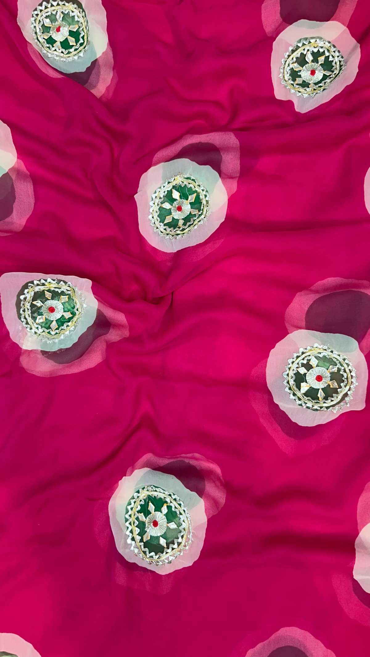 Chiffon Saree with Kaccha Gotta Work Border for Women