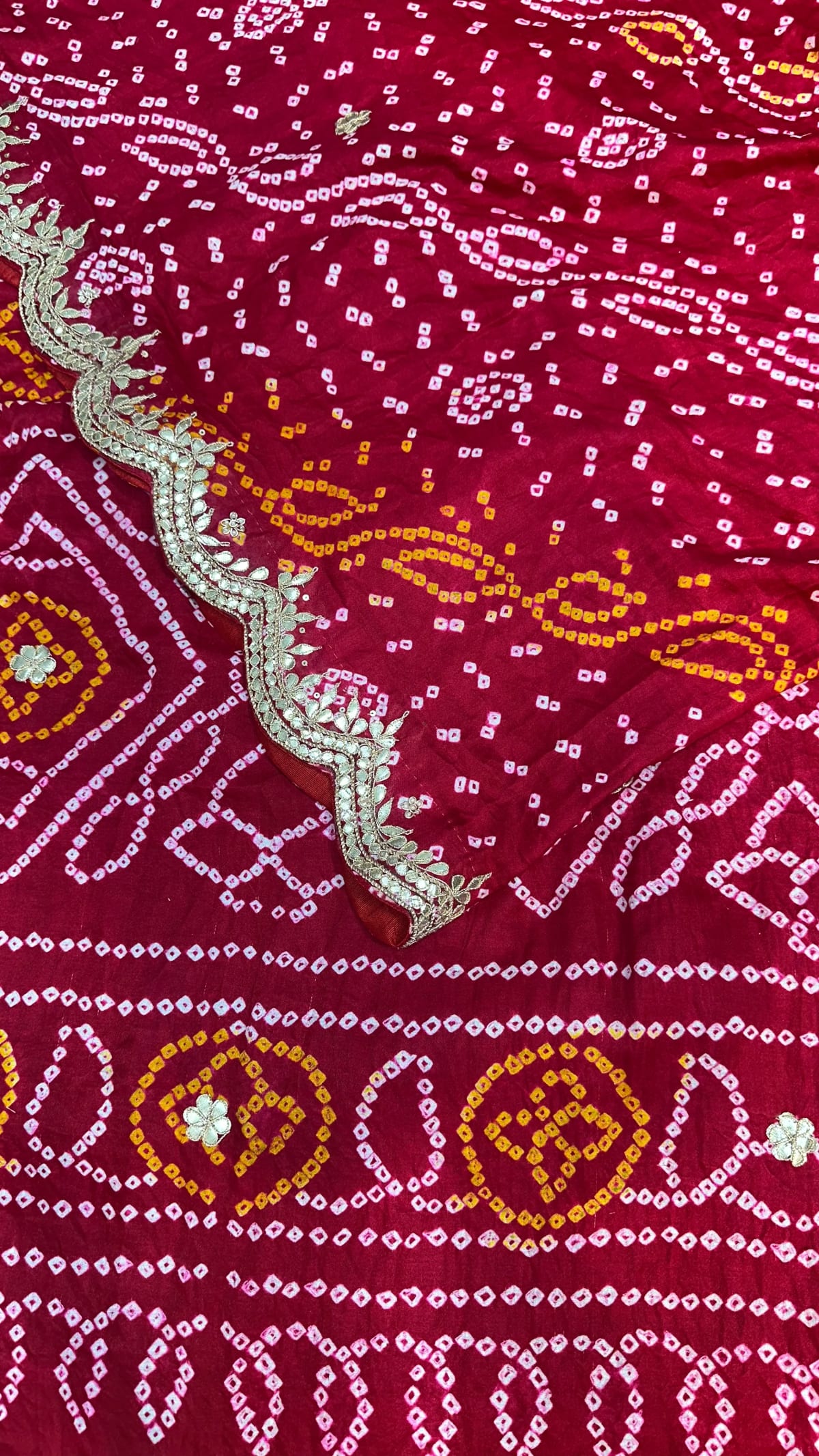 Pure Gaji Silk Saree with All-Over Zero Gota Patti Handwork